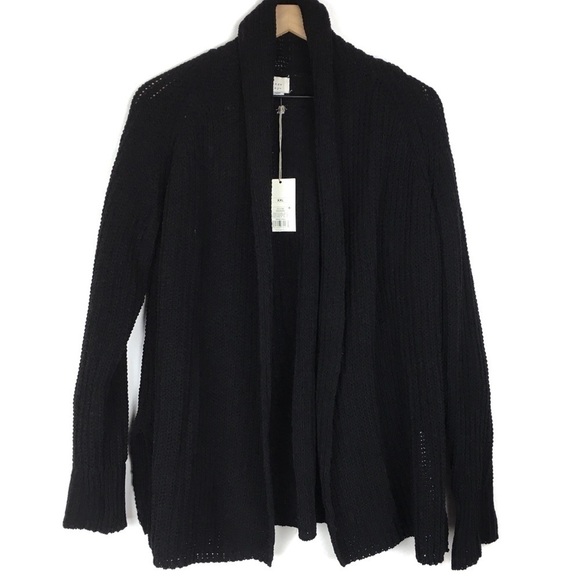 A NEW DAY Cardigan Sweater Solid Black Minimalist Capsule Wardrobe Size XXL NWT - Picture 11 of 11
